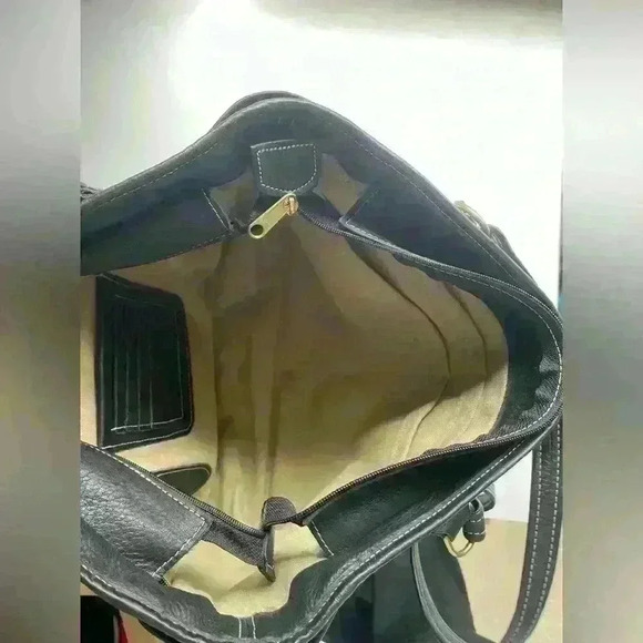 TANNERS CREEK LEATHER DESIGNS Black And Brown Purse Genuine Soft Pebbled Leather - Picture 9 of 14